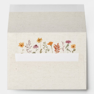 Fall Wildflower Garden Botanical Wedding Envelope