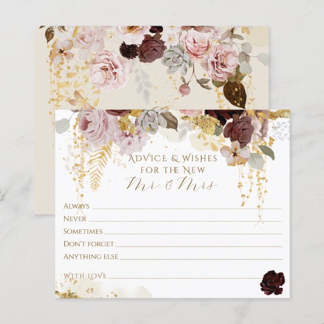 Fall Wildflower Gold Floral Bridal Shower (Front/Back)