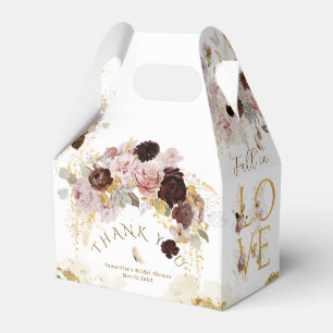 Fall Wildflower Gold Floral Bridal Shower Favour Box