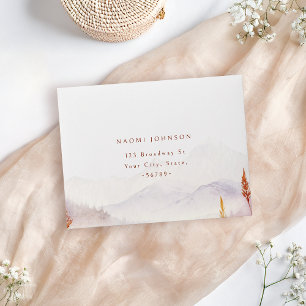 Fall Wildflower Mountain Rustic Wedding RSVP Envelope