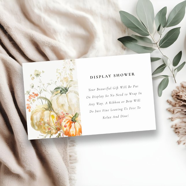 Fall Wildflower Pumpkin Display Shower Baby Shower Enclosure Card (Creator Uploaded)
