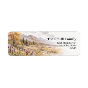 Fall Wildflower Return Address Labels Mountains