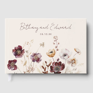 Fall Wildflower Wedding Guest Book