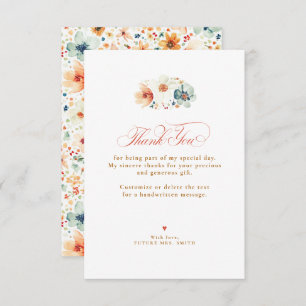 Fall Wildflower Wedding Small Thank You