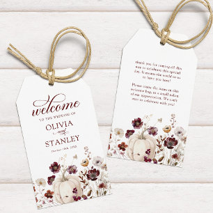 Fall Wildflower Wedding Welcome Gift Tags