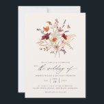 Fall Wildflowers Bouquet Vintage Wedding Invitation<br><div class="desc">Celebrate the beauty of autumn and the essence of love with our captivating Vintage Fall Wildflower Bouquet Wedding Invitation. Inspired by the enchanting colours and delicate blooms of the season, this invitation transports your guests to a vintage garden filled with fall wildflowers. This fall wedding invitation features your wedding reception...</div>