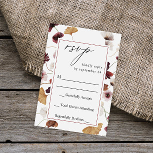 Fall Wildflowers Floral no Meal RSVP Card