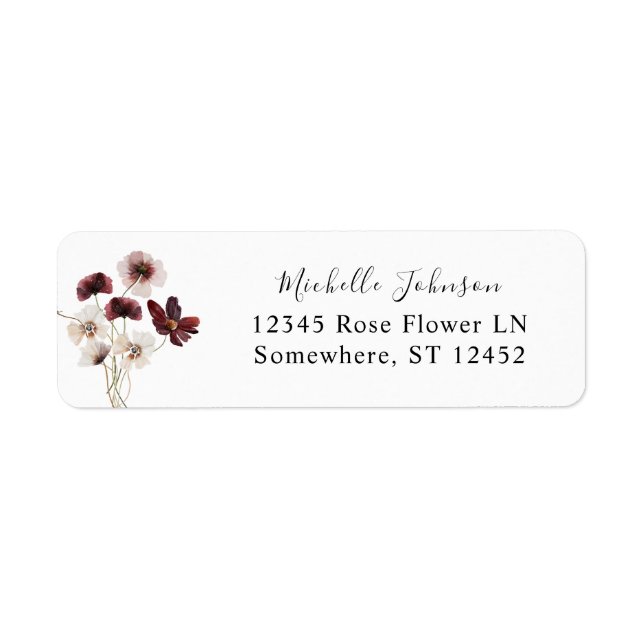 Fall Wildflowers Floral Return Address Label (Front)
