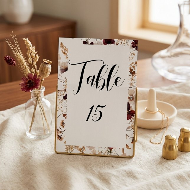 Fall Wildflowers Floral Wedding  Table Number (Creator Uploaded)