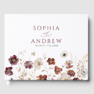 Fall Wildflowers Wedding Guest Book