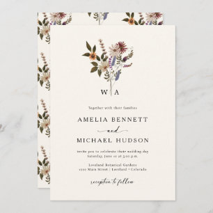 Fall Wildflowers Wedding Invitation