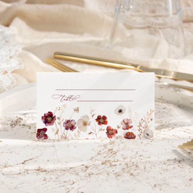 Fall Wildflowers Wedding  Place Card (Creator Uploaded)