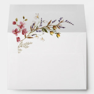 Fall Wildflowers Wedding Return Address Envelope