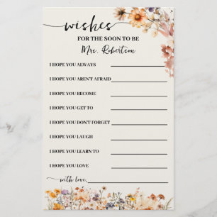 Fall Wildflowers Wishes for Soon to be Mrs Card