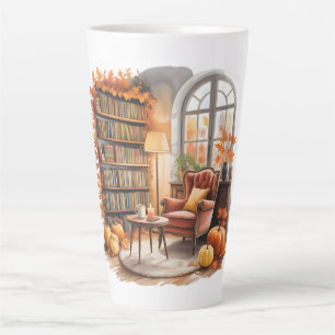 Fall Window Reading Tasses — Cozy Chair & Books Latte Mug