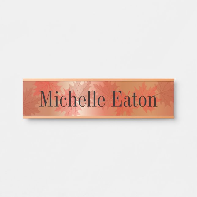Fall Winter Desk Door Hanging Wall Nameplate (Front)