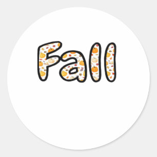 Fall with Pumpkin Background Autumn Season Printab Classic Round Sticker