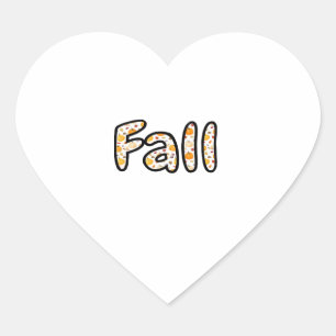 Fall with Pumpkin Background Autumn Season Printab Heart Sticker