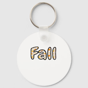Fall with Pumpkin Background Autumn Season Printab Key Ring