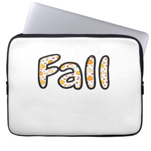 Fall with Pumpkin Background Autumn Season Printab Laptop Sleeve