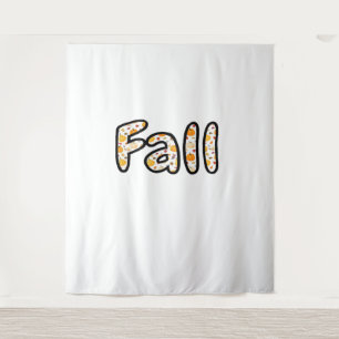 Fall with Pumpkin Background Autumn Season Printab Tapestry