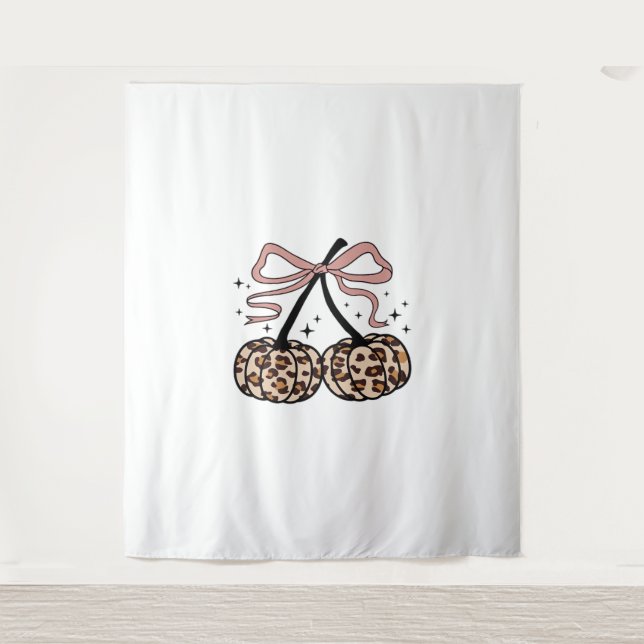 Fall with Pumpkin Background Autumn Season Printab Tapestry (Front)