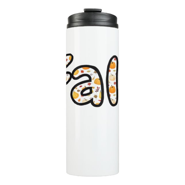 Fall with Pumpkin Background Autumn Season Printab Thermal Tumbler (Front)
