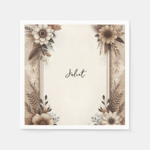 Fall Wood Paperie Recycled Paper Bridal Shower Napkin