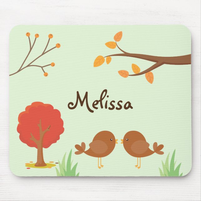 Fall Woodland Animal Delight Mouse Mat (Front)
