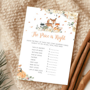 Fall Woodland Animal The Price Is Right Game