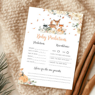 Fall Woodland Animals Baby Predictions Game