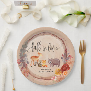 Fall Woodland Animals Baby Shower Favor Paper Plate