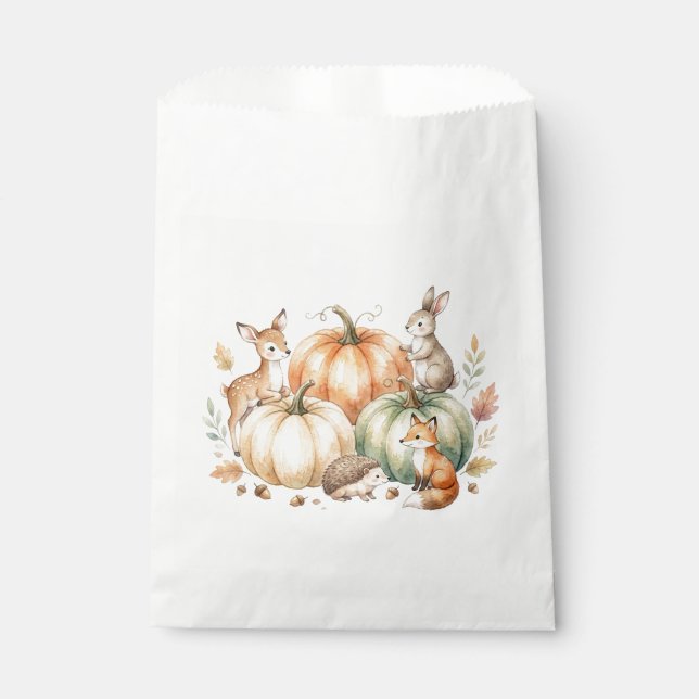 Fall Woodland Animals Favour Bags (Front)