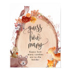 Fall Woodland Animals Guess How Many Game Sign