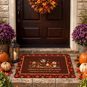 Fall Woodland Animals Personalised Autumn Doormat