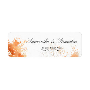 Fall woodland, Autumn wedding Return Address Label
