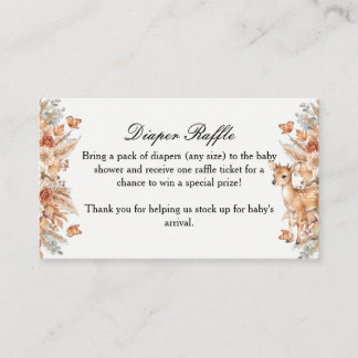 Fall Woodland Deer Baby Shower Diaper Raffle Card