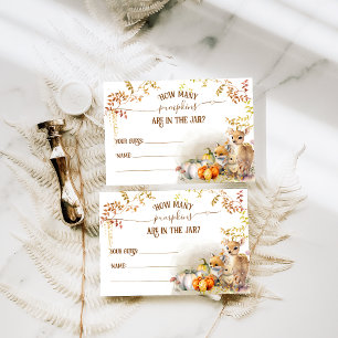 Fall Woodland Pumpkin Baby Shower game Enclosure Card