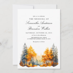 Fall Woods Autumn wedding Invitation