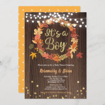 Fall wreath baby boy shower rustic thanksgiving