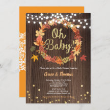 Fall wreath baby shower rustic wood thanksgiving
