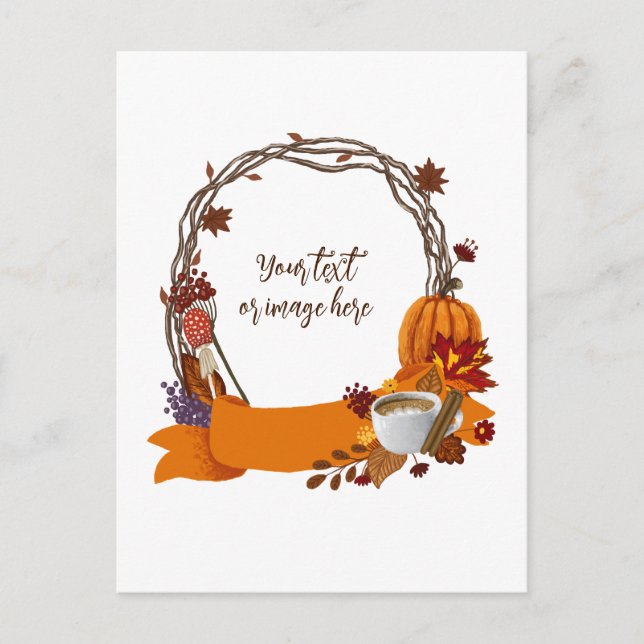 Fall Wreath Digital Painting Card (Front)