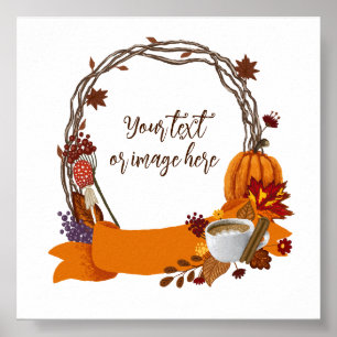 Fall Wreath Digital Painting  Poster