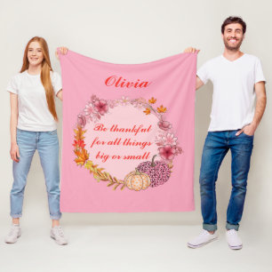 Fall Wreath Quote Fleece Blanket