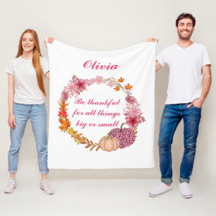 Fall Wreath Quote Fleece Blanket
