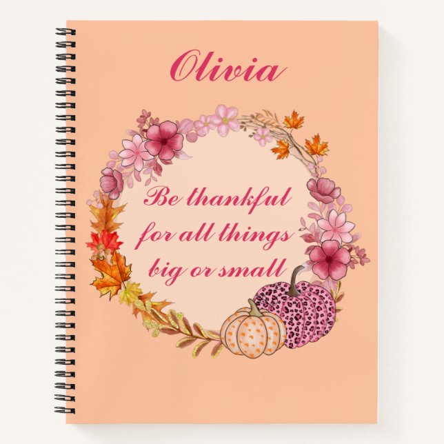 Fall Wreath Quote Gratitude Journal (Front)