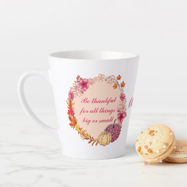 Fall Wreath Quote Latte Mug (In Situ)