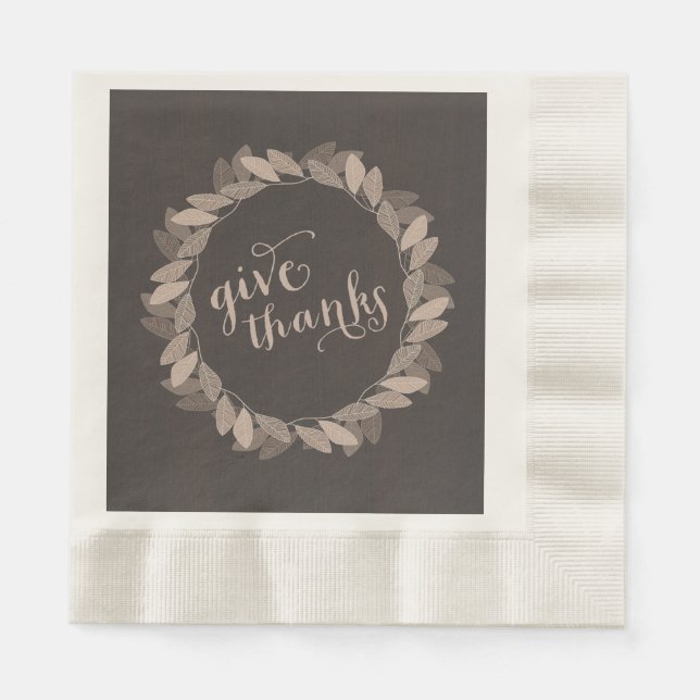Fall Wreath | Thanksgiving Paper Napkins (Front)