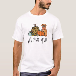 Fall Y all Pumpkin Boxer Dog T-Shirt