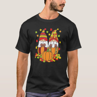 Fall Y'all Gnome Autumn Maple Heart Halloween Pump T-Shirt